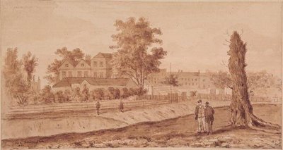Stoke Newington Green, Initialled H.F., 1860 by English School